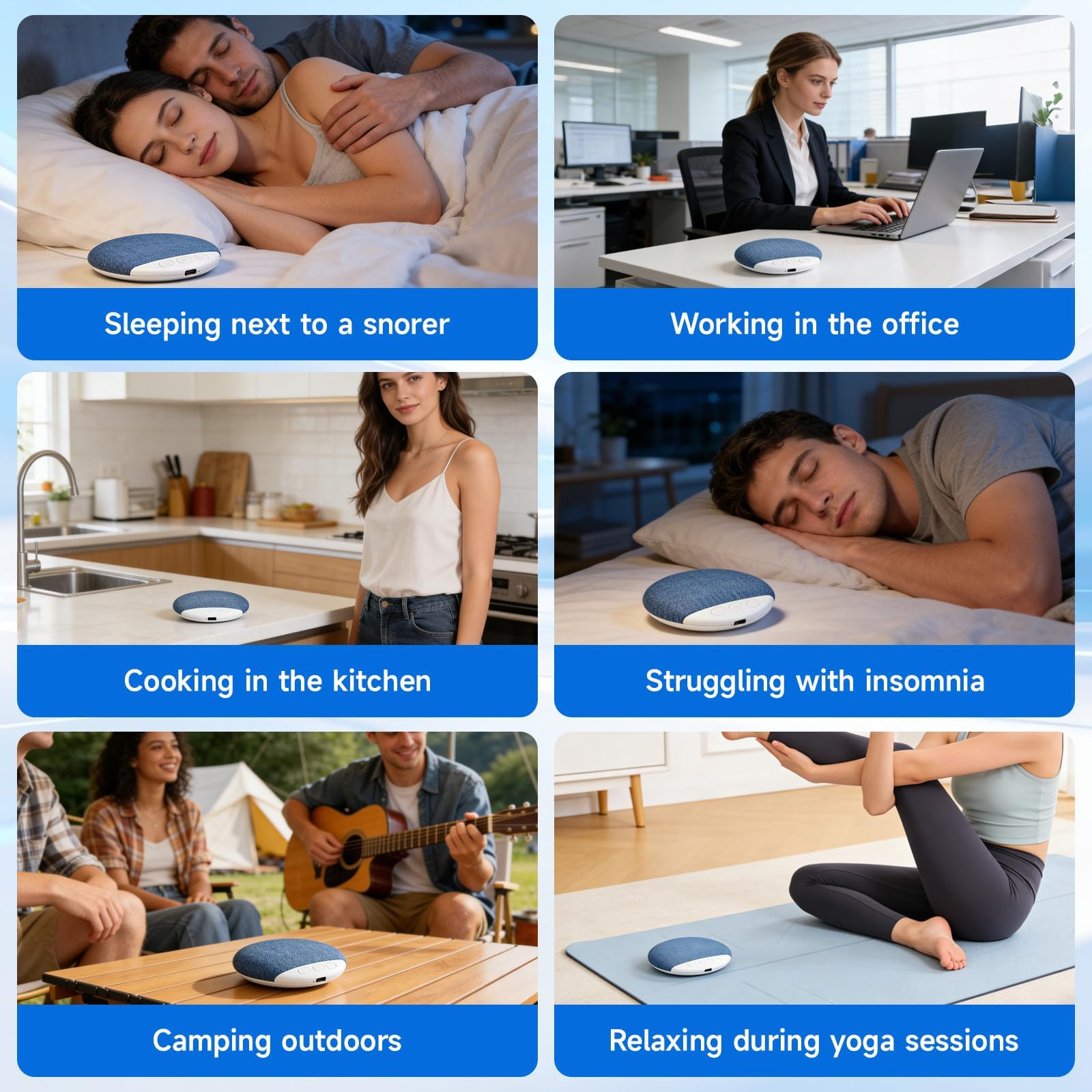 Pipihome Altavoz de Almohada, Mini Altavoz Bluetooth Portatil con Ruido Blanco & Minutero, Conducción ósea Debajo de Altavoces Bluetooth para Dormir, Pillow Speaker para Quienes Duermen de Lado (B) — view 8