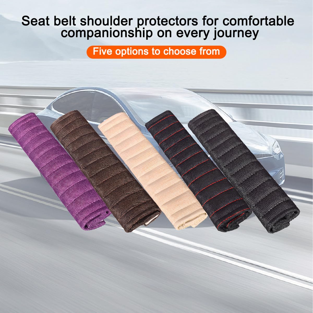 2 Pack Soft Car Seatbelt Covers - Velvet Shoulder Strap Pads For Comfort & Safety (Beige, 40cm)