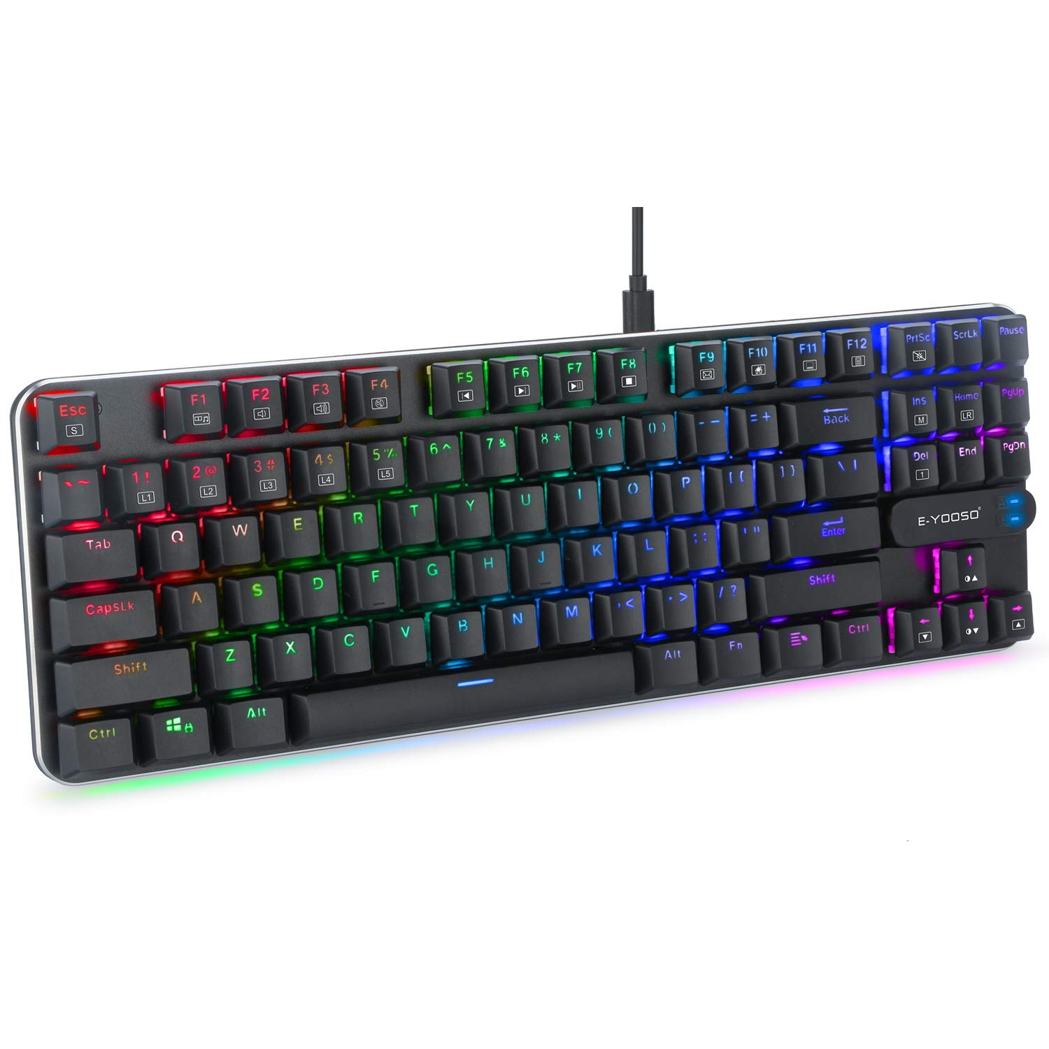 Teclado mecânico RGB para jogos Z-66 RGB Teclado mecânico para jogos com painel de metal