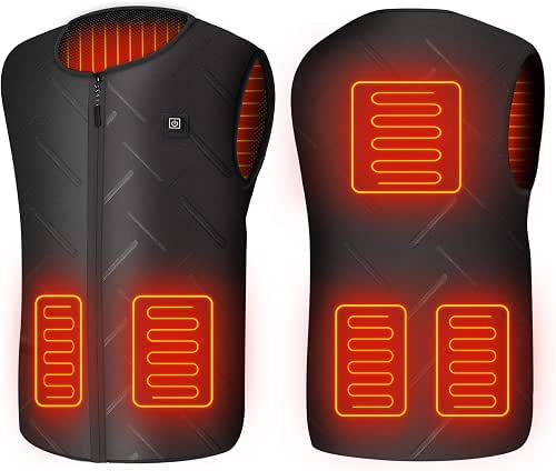 Gilet Chauffant Homme Femme, Veste Chauffante Électrique USB avec 3