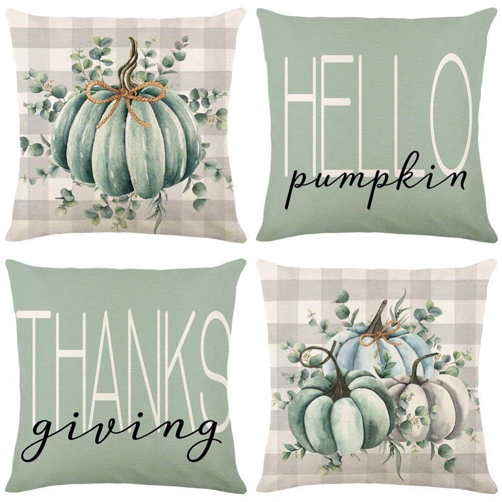 Taie oreiller velours doux pour canapé décor d'automne et Thanksgiving