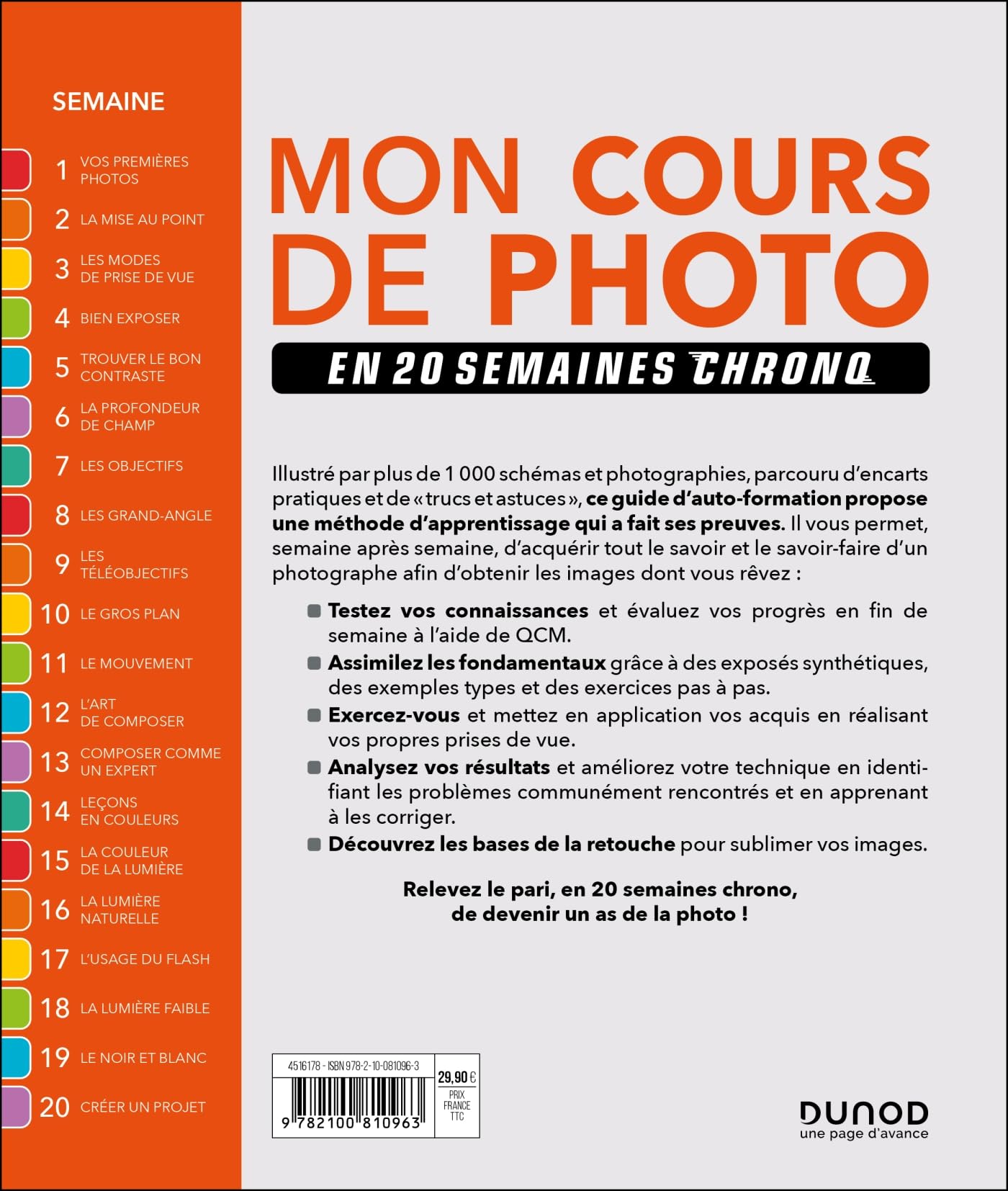 Mon cours de photo en 20 semaines chrono 2e éd.