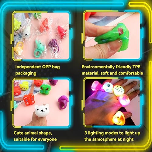 Miniatura 4 de Paquete de 24 anillos con luz LED para regalos de fiesta para niños, caja de premios, juguetes para cumpleaños, aula, recompensas, caja del tesoro,