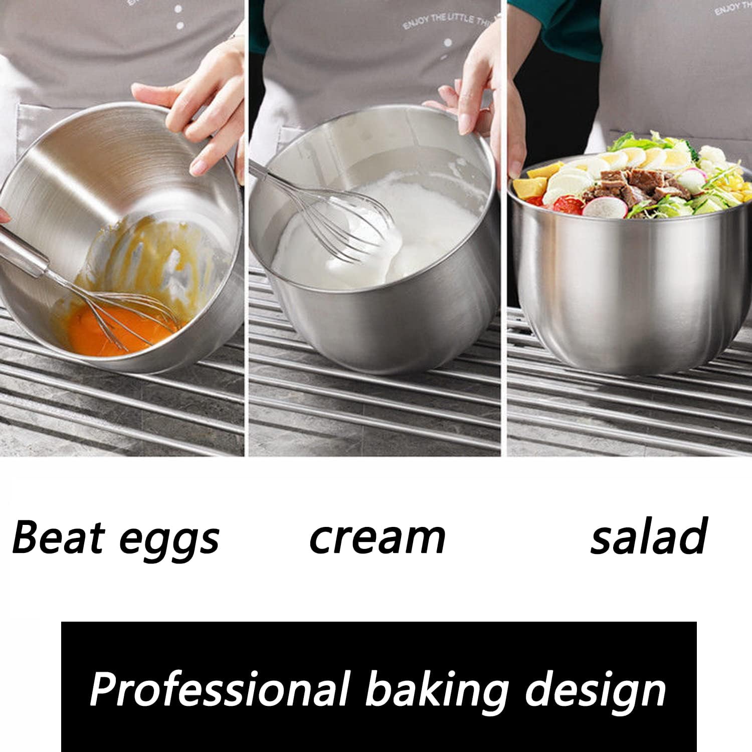 Bakplaat Stainless Steel Mixing Bowl Easy Grip Stability Design Mixing Bowl(Middle)