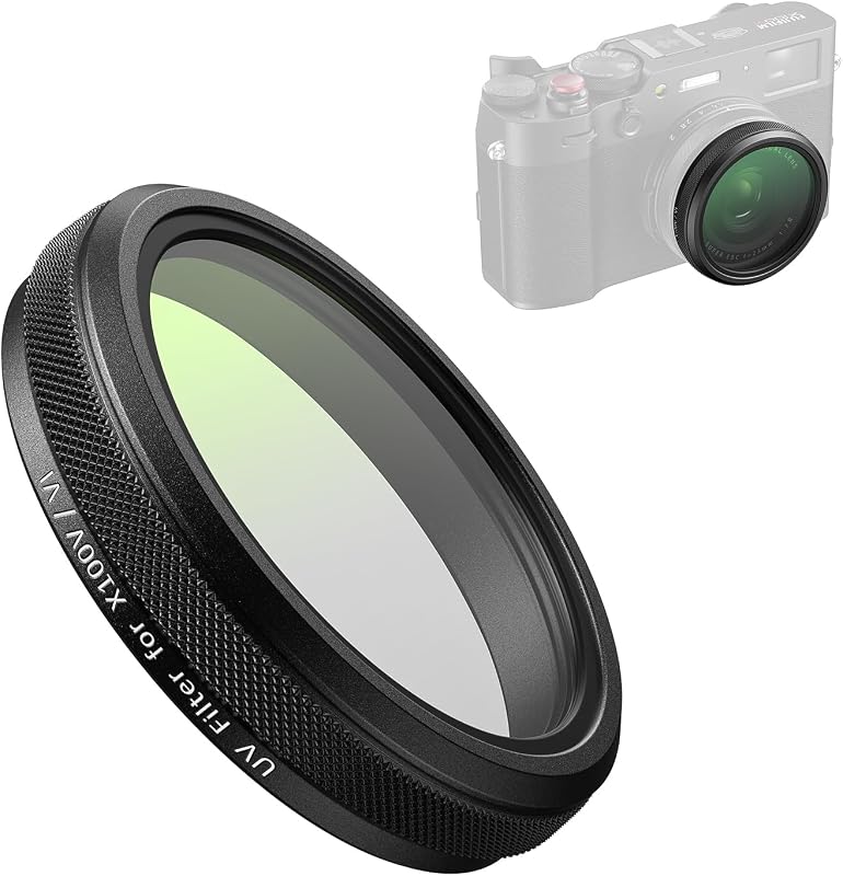 UV Filter for FUJIFILM X100VI / X100V, 99% Light Transmittance, Optical Glass Lens, Waterproof & Anti-Scratch, Lightweight Aluminum Frame, Lens Protection Filter, Cleaning Cloth (Black) 5852