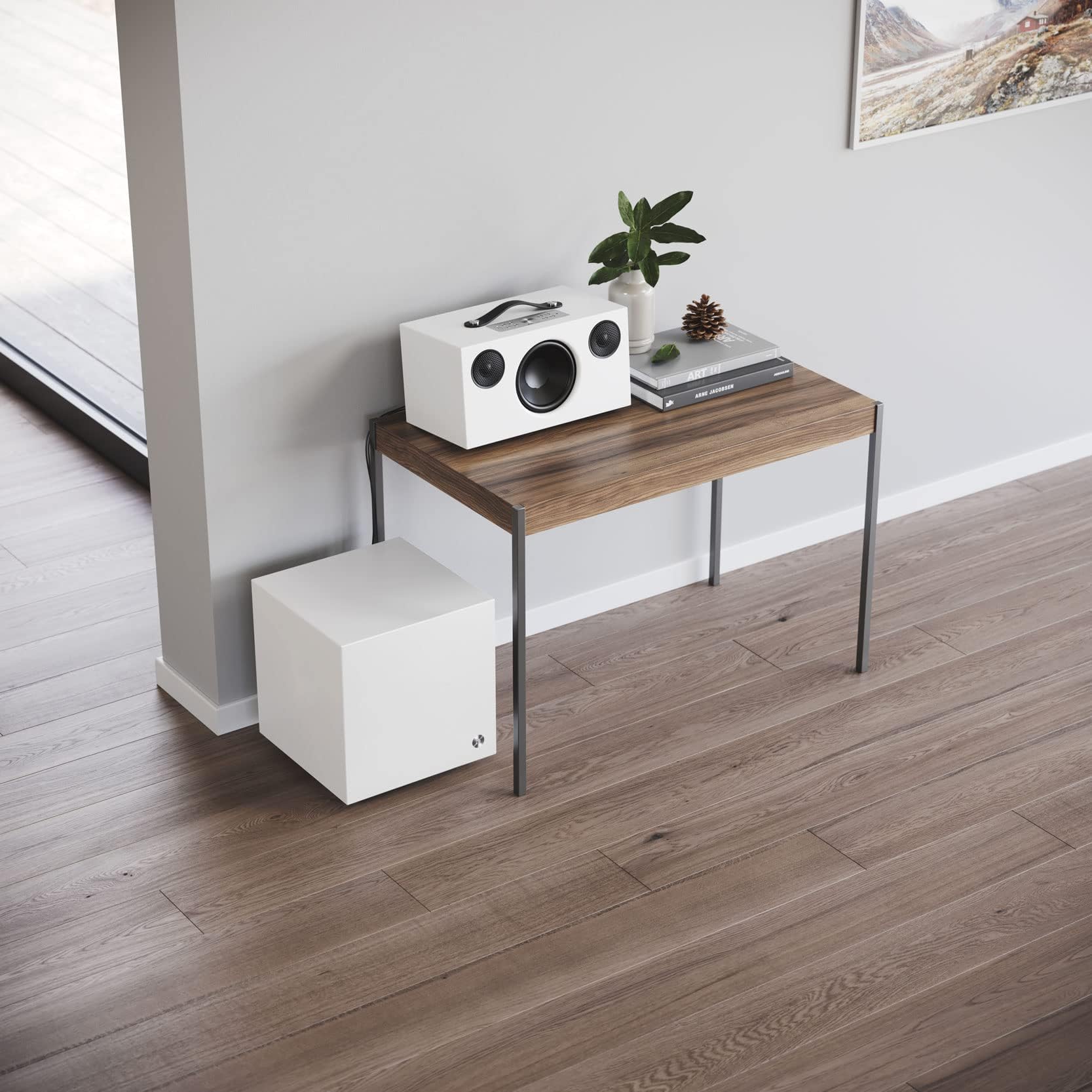 Audio Pro Subwoofer Bass Reflex per lo Streaming Audio e TV Sound con Connessione Wi-Fi - Potente Cassa Bassi Profondi - Amplificatore digitale 150W classe D SW-5 - Bianco