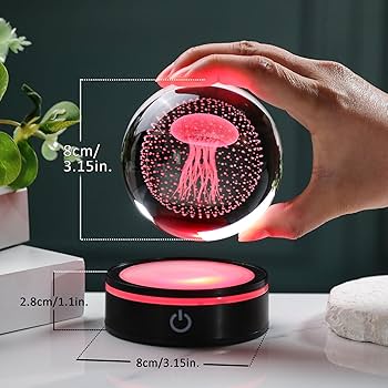 Amazon.co.jp: Qianwei クリスタルボール クラゲ グッズ 記念日誕生日