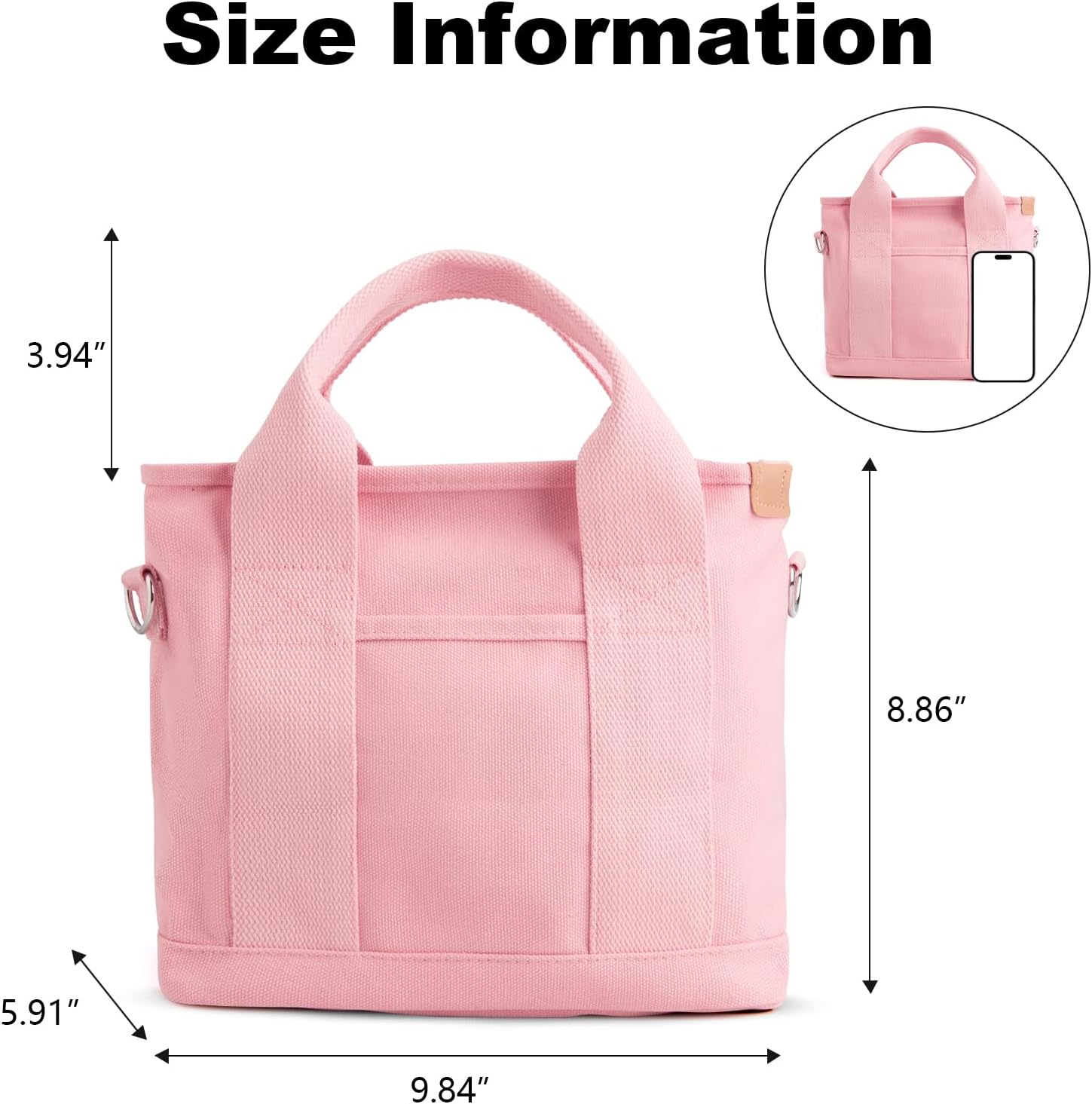 IwIeIaIrI Small Tote Bag with Zipper,Mini Tote Bag for Women,Crossbody Bag Shoulder Bag Friends Birthday Gifts - Image 4