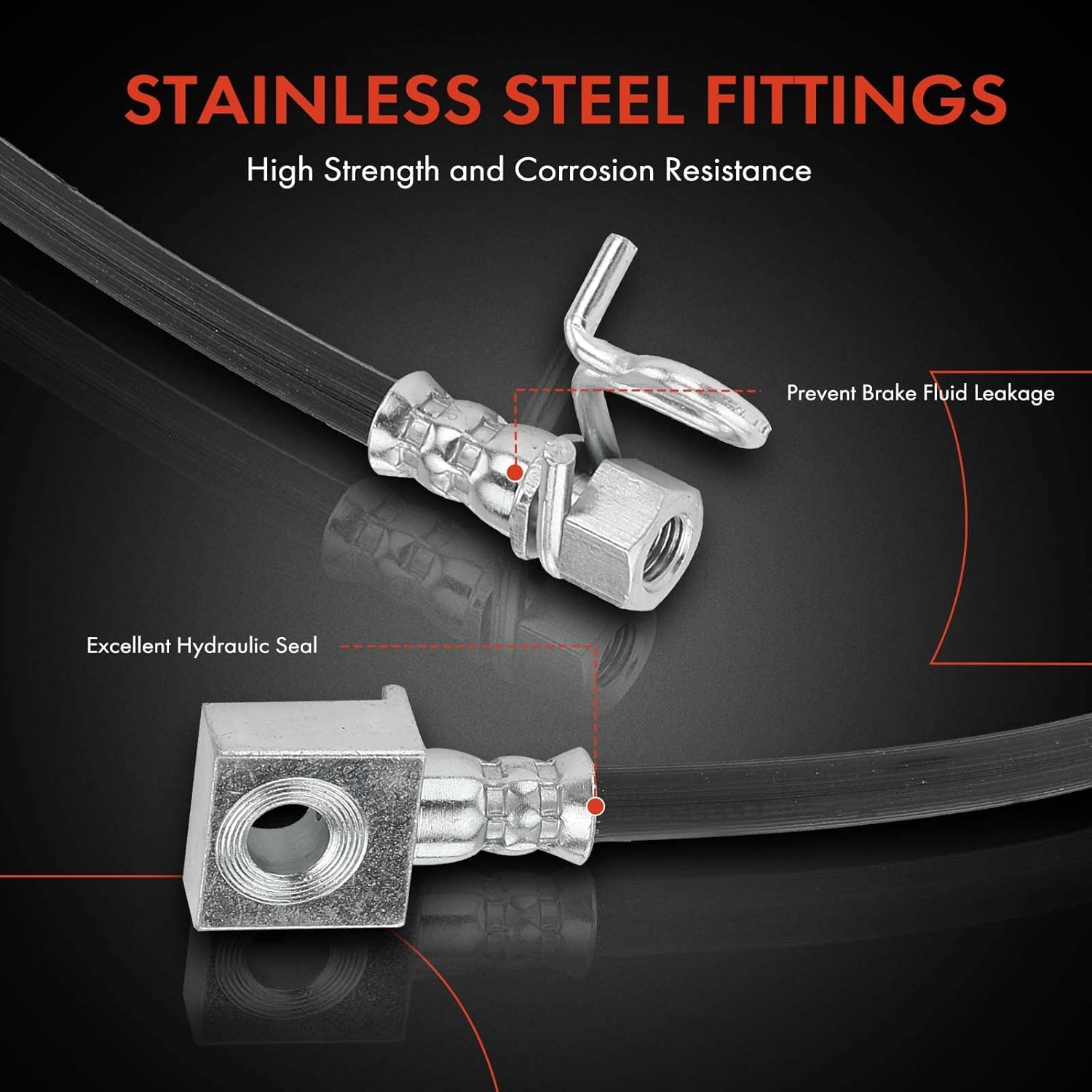 A-Premium Rear Outer Side Brake Hydraulic Hose Compatible with Ford Models - F-150 F150 2010 2011 - Pack of 2