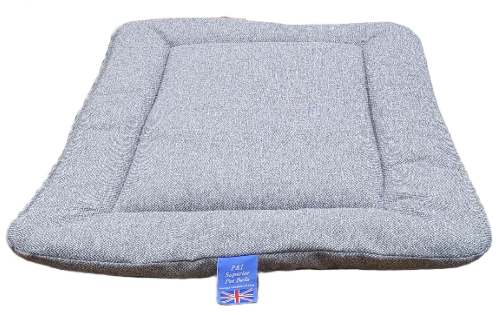 P&L Country Dog Beds Orkney Tweed Rectangular Dog Pad, 78-122cm Length, Machine Washable (Gray, Jumbo)