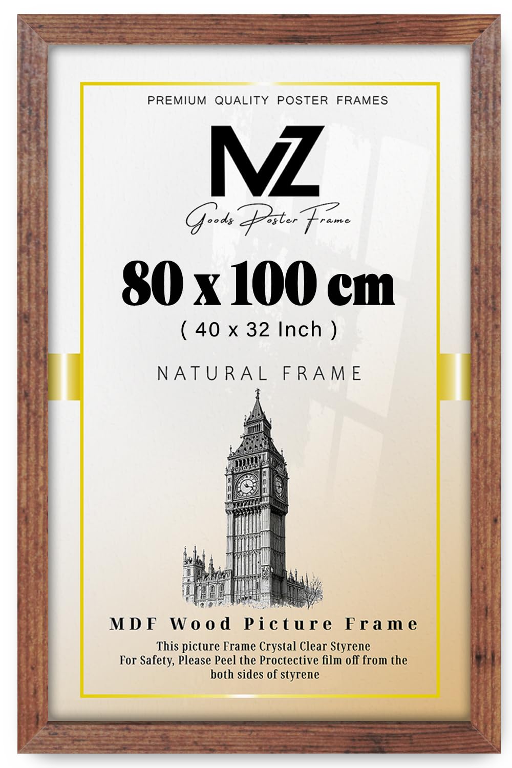 Mz Goods Rustic | Eton Wood 800 X 1000 Mm Frames - Extra Large 40" X 32" Perfect For Home, Office, (80 X 100 Cm) [ ]