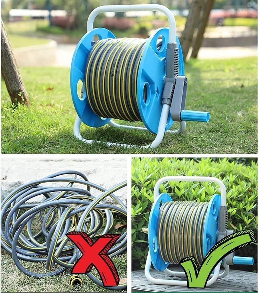 bęben na wąż Przenośny bęben na wąż, wózek na wąż, stojak na wąż ogrodowy, bęben na wąż do podlewania i mycia samochodu(20M Hose)