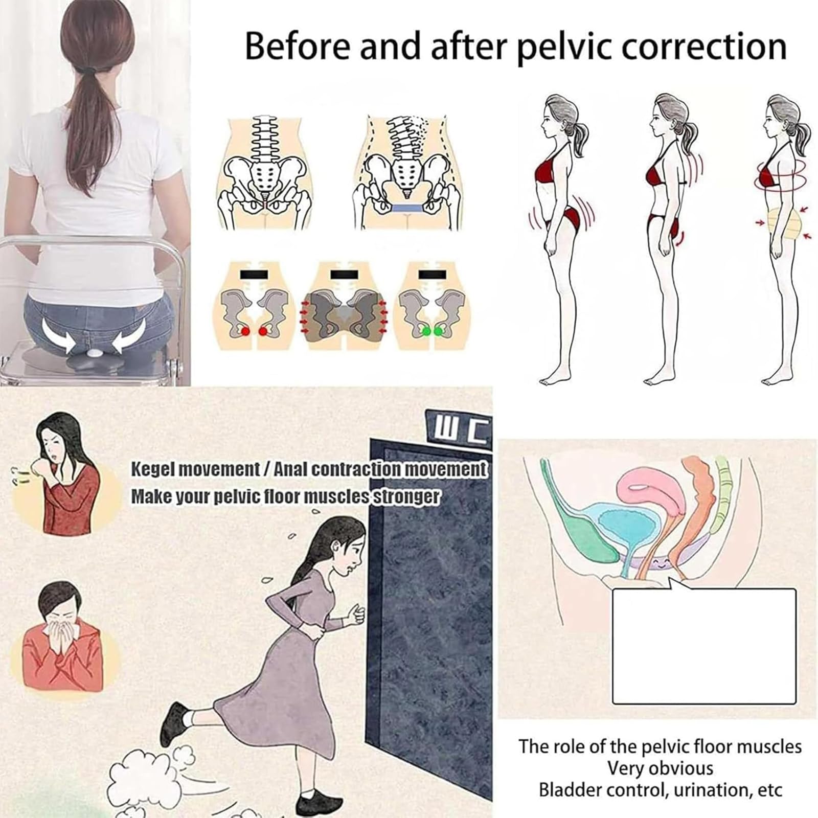 Pelvic Floor Trainer for Women and Men, 5-Speed Adjustment 3 Modes, USB-C Rechargeable Pelvic Floor Trainer, Portable Gym Yoga Exercise (Gray) - 1