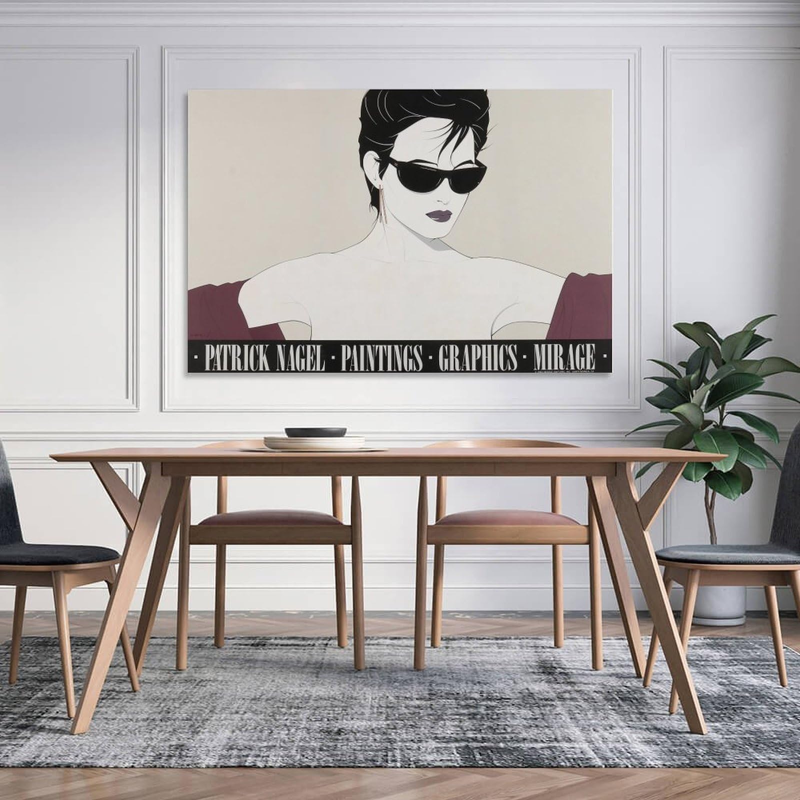 Amazon.co.jp: Patrick Nagel パトリック・ナゲル 女性絵画キャンバス