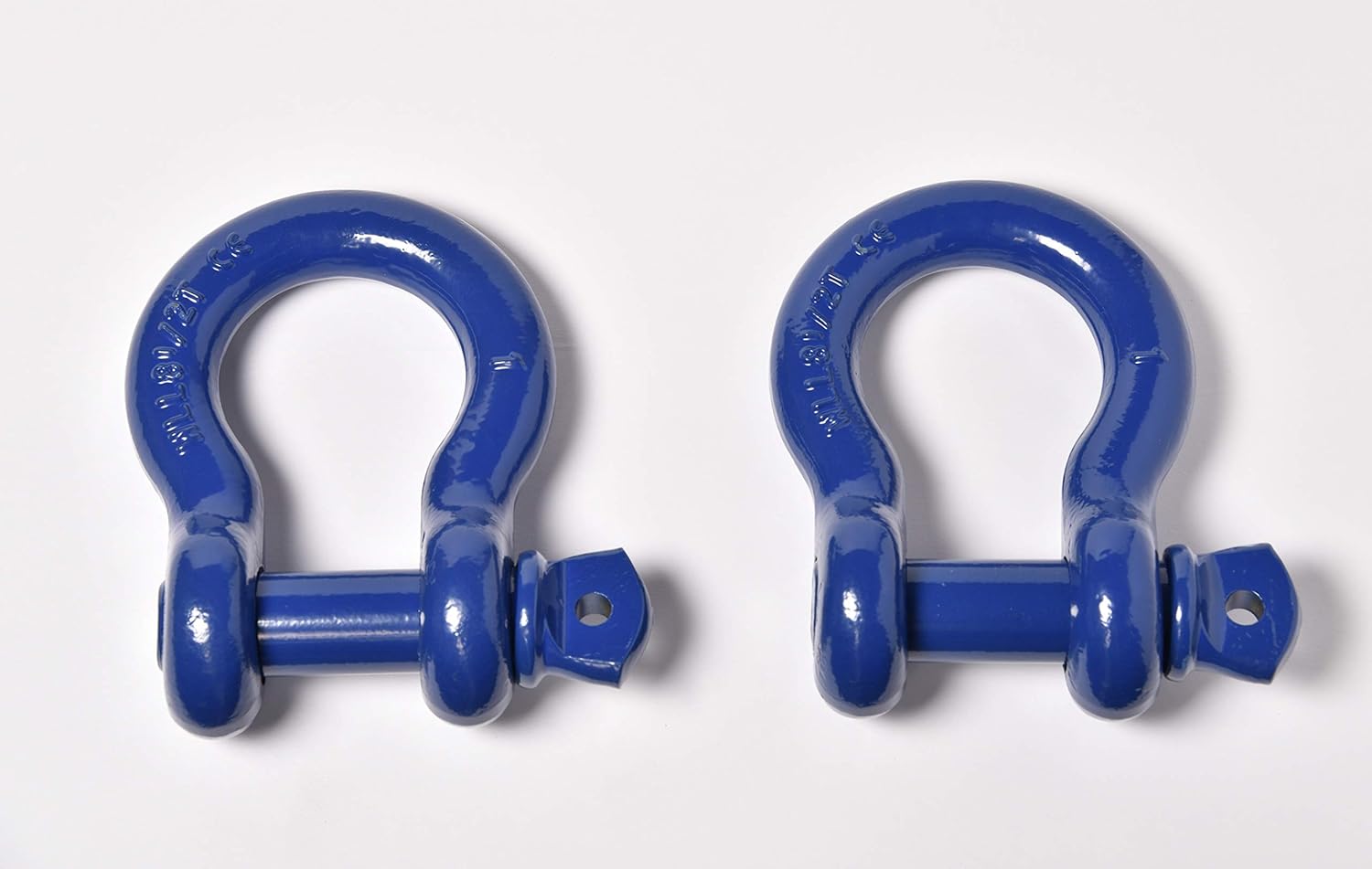 Pack of 2 Bow Shackle 1 inch ALFA Wheels D-Ring 51 Ton 102000 Lbs Max Break Strength WLL Working Load Limit 8.5 Tons 18700 lbs 1-1/8' Screw Pin Heavy Duty Lifting Rigging Recovery (Blue)