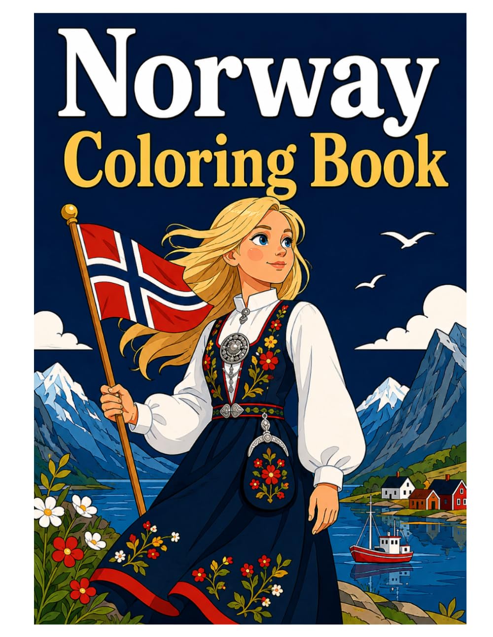 Norway Coloring Book: Beautiful Fjords, Nordic Landscapes, and Amazing Norway Scenes to Color