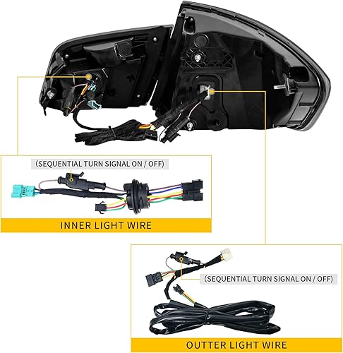 Miniatura 4 de VLAND - Luces traseras ahumadas OLED compatibles con BMW Serie 5 F10 F18 2011-2017 535i con señal de giro secuencial, luz de circulación de