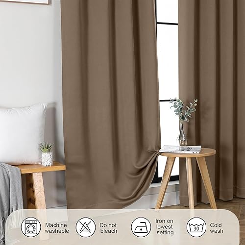 Miniatura 126 de Gwine Cortinas opacas para sala de estar de 63 pulgadas de largo, con aislamiento térmico, cortinas opacas para decoración de dormitorio con Azul