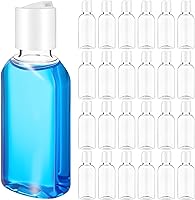 Vista 1 de Domensi 24 recipientes de plástico para botellas con tapa de disco, botellas de viaje, reutilizables, vacíos, para artículos de tocador, botellas