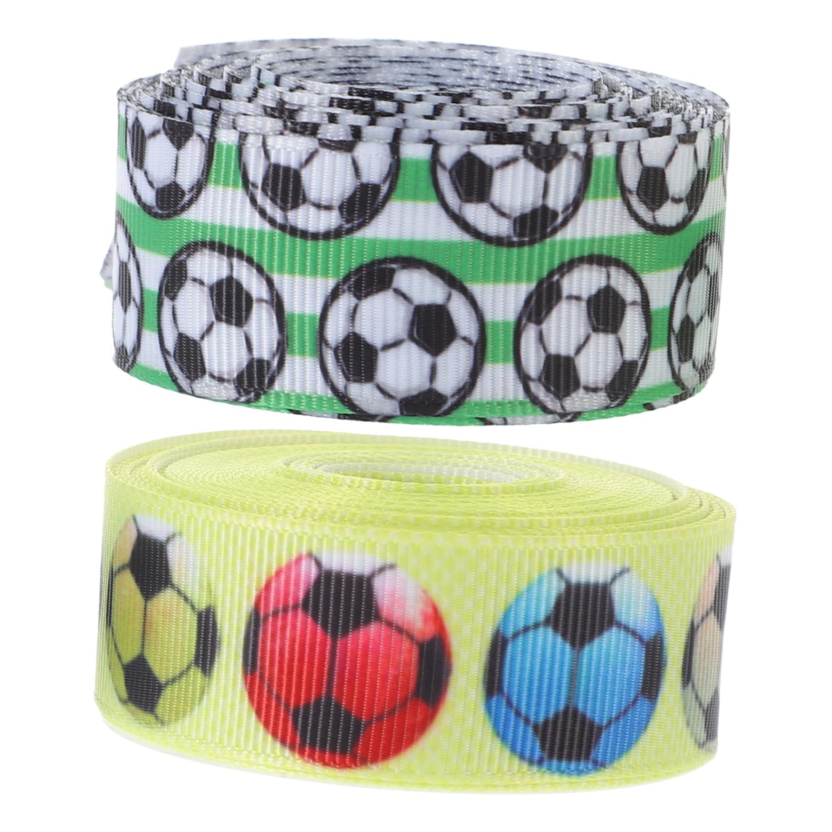 jojofuny 4 Sätze Fußball -dekorationsband Goldenes Drahtband Blaues Drahtband Grünes Band Bunt Hochzeit Seide Verpackung Weiß Türkisfarbenes Band Bänder Für Medaillen Stoff 2 Rollen * 4