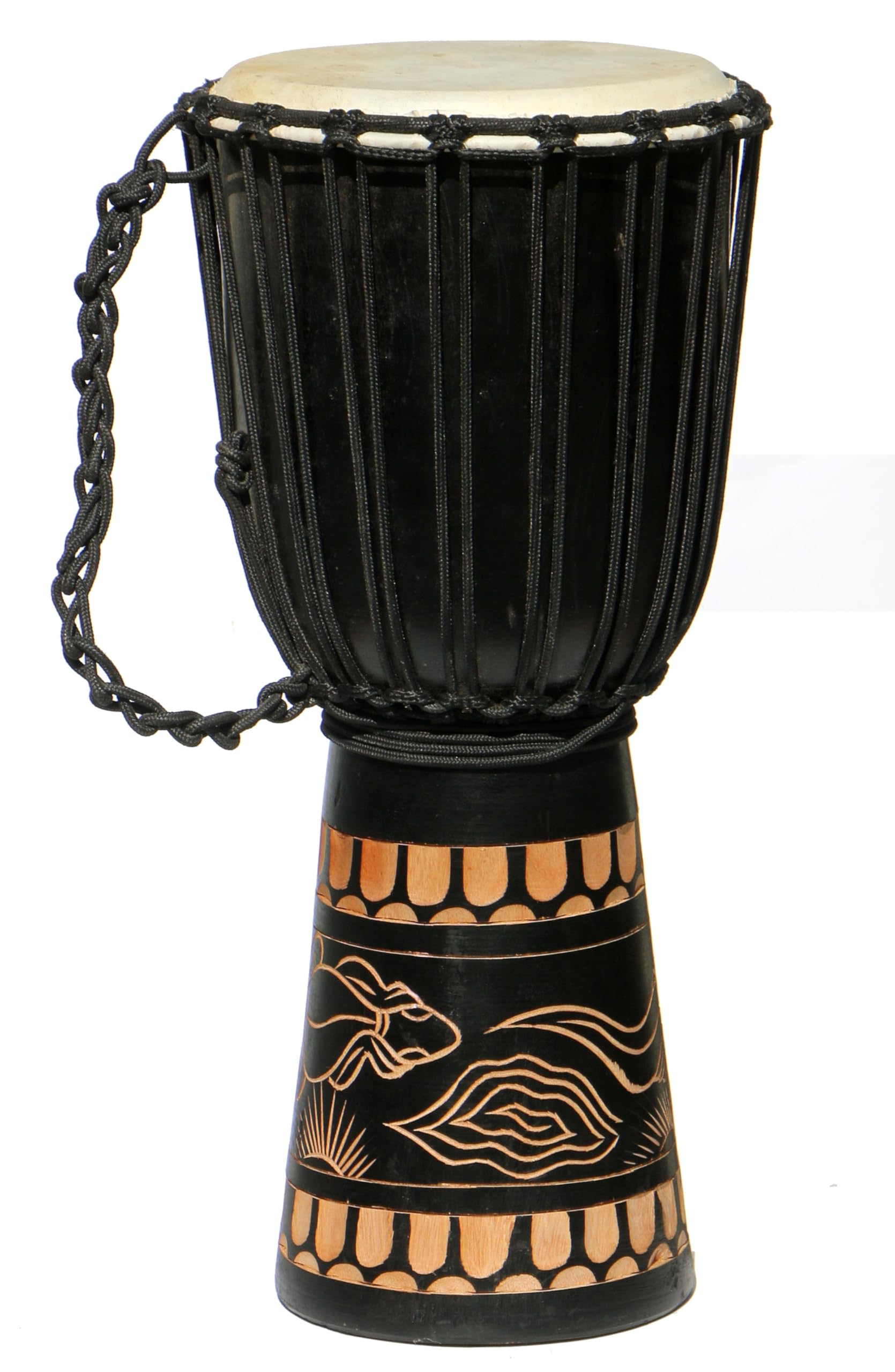 Djembé de 50 cm - Bongo tallado con talla gecko como idea de regalo África Style tambor 15