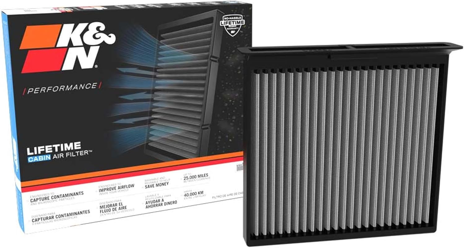 K&N LIFETIME Cabin Air Filter: Premium, Washable, Clean Air for your Cabin: Compatible with Select 2019-2024 SUBARU Forester; 2022-2024 SUBARU WRX, 2016-2023 SUVARU Impreza VF2084