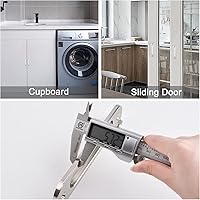 Vista 6 de MOROBOR Tiradores de puerta corredera empotrados ovalados, 2 tiradores de acero cepillado de aleación de aluminio para puerta de armario