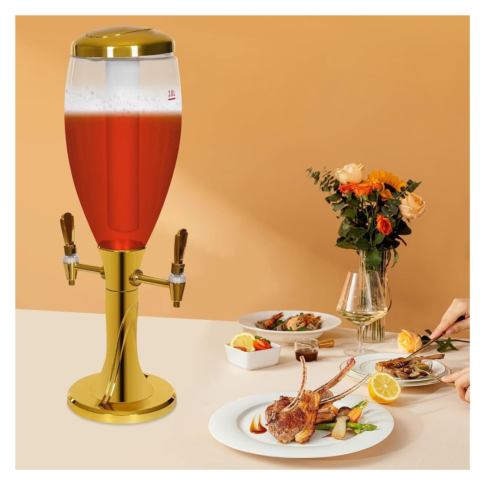 Getränkespender, for Bierdosen, Margarita-Turm, Mimosa-Turm, Grillparty-Zubehör, Bar-Zubehör for Zuhause, 3 l Eistee, Limonade, Wasser