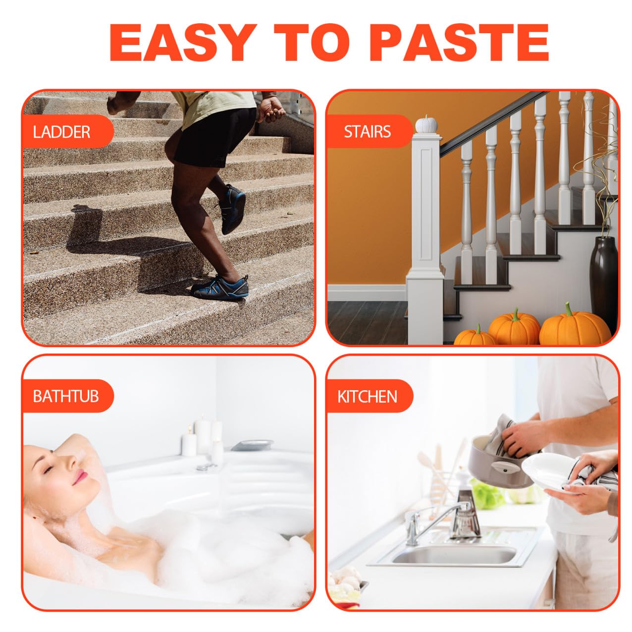 Anti-Slip Stair Tape Non-Skid Adhesive Floor Sticker Abrasive Waterproof 10cm X 5m for Bathroom and Outdoor Step Grip
