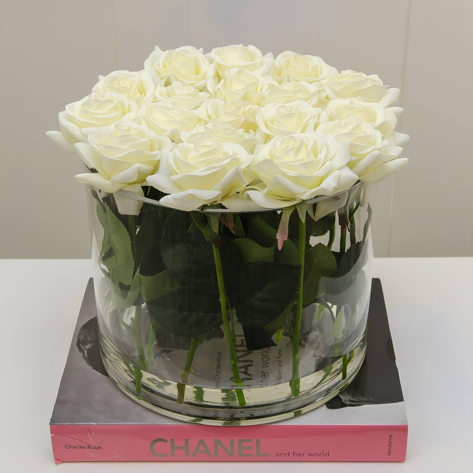 Centro de mesa de rosas artificiales para decoración del hogar y fiestas, lujoso arreglo floral blanco para boda y sala de estar