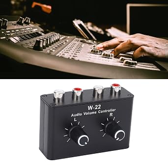 3.5mm Volume Control Box, Stereo Audio Balance Controller with Knob, Passive Attenuator for Headphone Amp Mixer, Line Level Volume Adjuster
