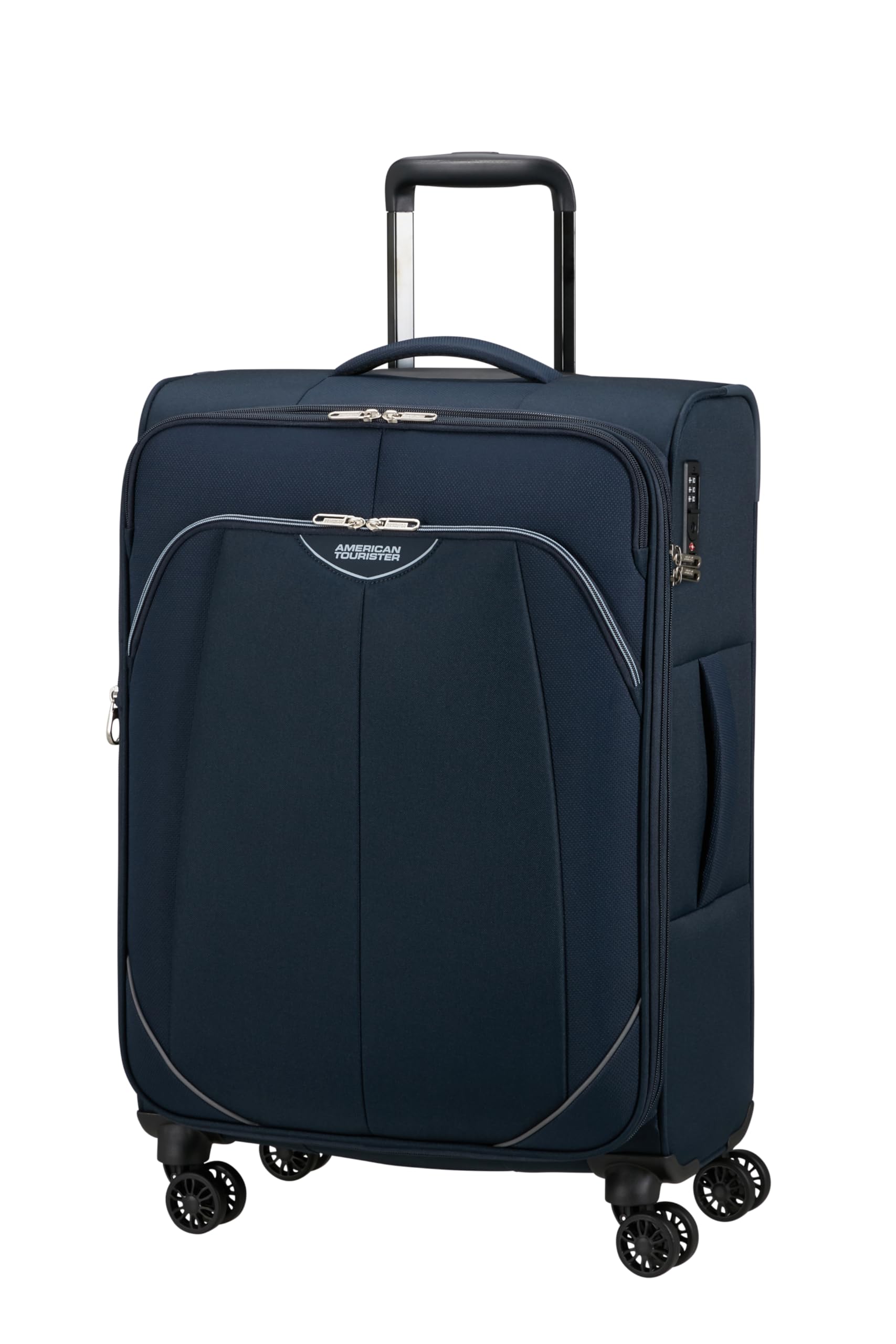 American Tourister Poproll - 3-czesciowy zestaw walizek miekkich (Bagaz podreczny, Srednia, Duza), Lekki - Niebieski (Navy)