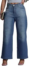 Calça Wide Leg Jeans Pantalona Feminina Cós Alto Blogueira