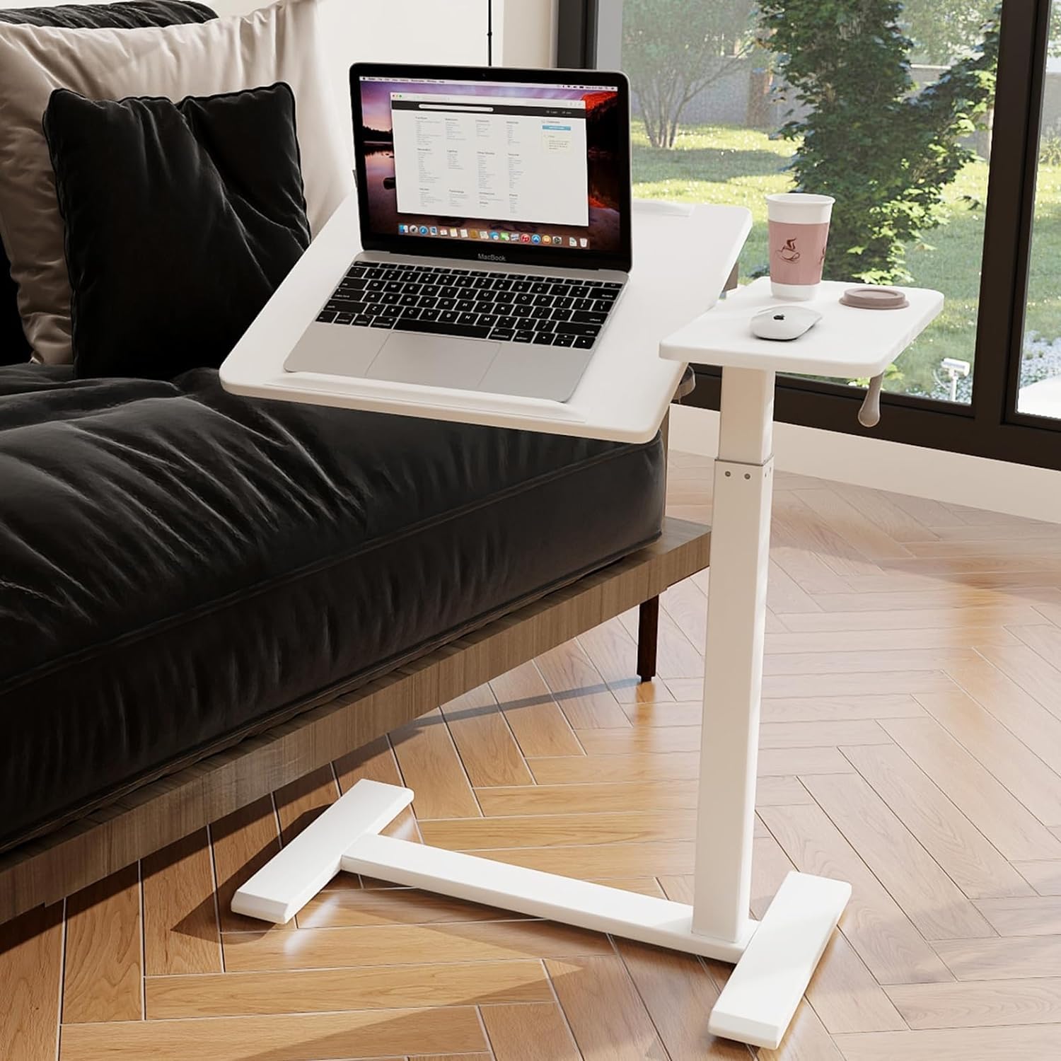 Scrivania per laptop in bambù,Tavolino da Letto per PC Portatile,Tavolino Porta Laptop Pieghevole e Portatile PC Vassoio Supporto(30 x 50 x 20 cm