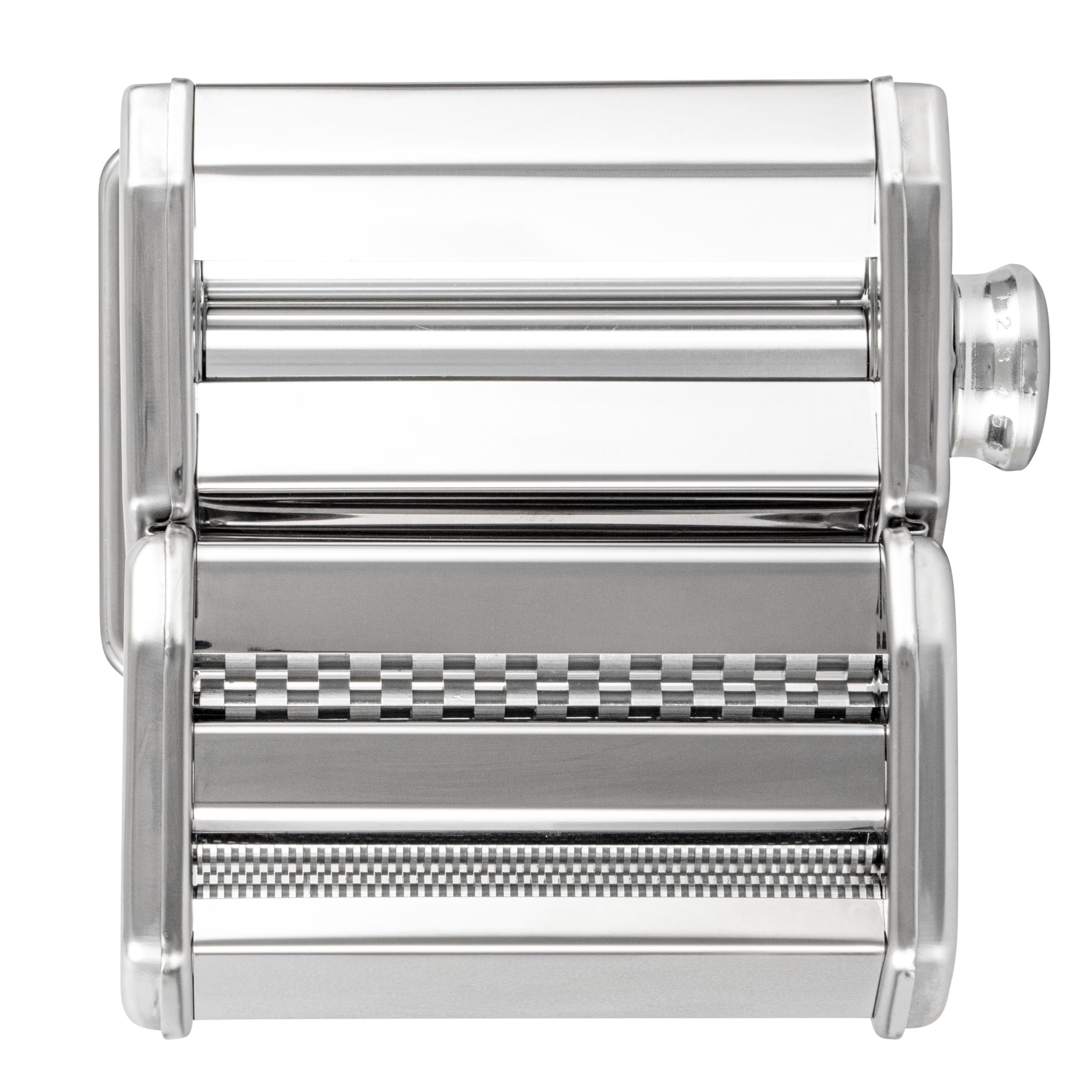 Restaurantware -Met Lux - Máquina para hacer pasta, 1 máquina para hacer pasta con 2 accesorios de corte, 9 ajustes de grosor ajustables, juego de 5 piezas, máquina manual de pasta de acero