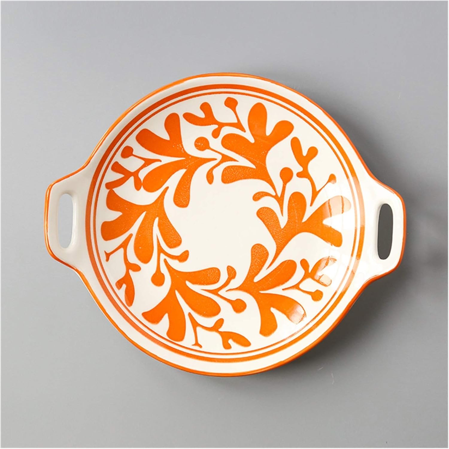 Plates Japanese-Style Dish Dish Home Creative Personality Small Fresh Ceramic Cute Hand-Painted Binaural Dish Tableware Deep Dish Dinner Plates (Color : E) (A)