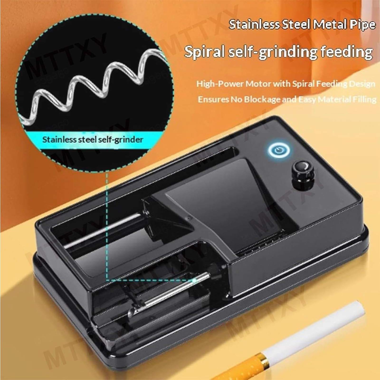 Máquina eléctrica automática para liar tabaco, apta para cigarrillos de 6,5 mm/8 mm de diámetro, pausa inteligente por inducción, ajuste de velocidad múltiple para fumadores Factory