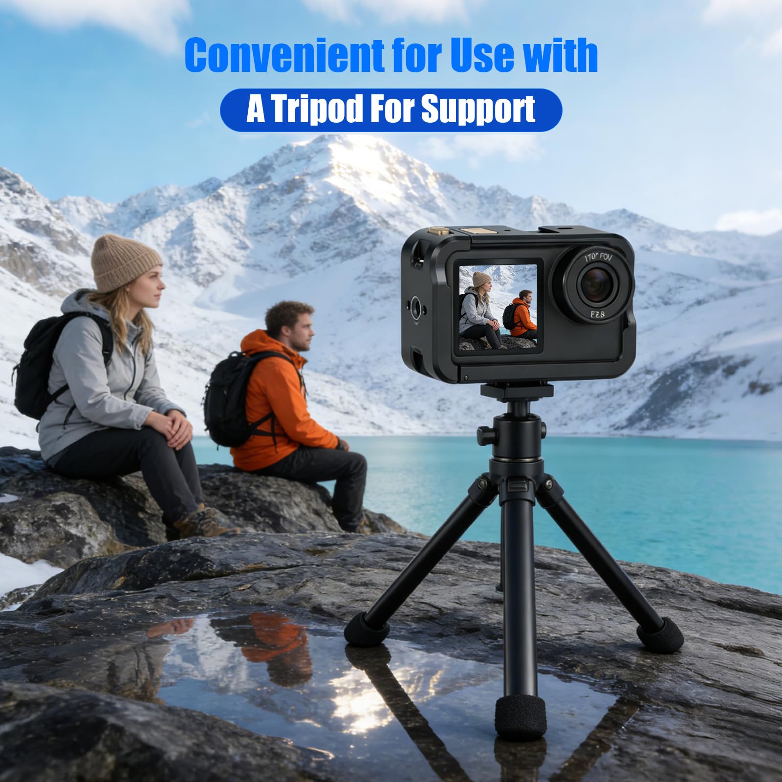 Boîtier de protection compatible avec DJI Osmo Action 6, cadre en aluminium avec adaptateur de trépied 1/4", boîtier en aluminium robuste pour accessoires de caméra d'action, coque de protection