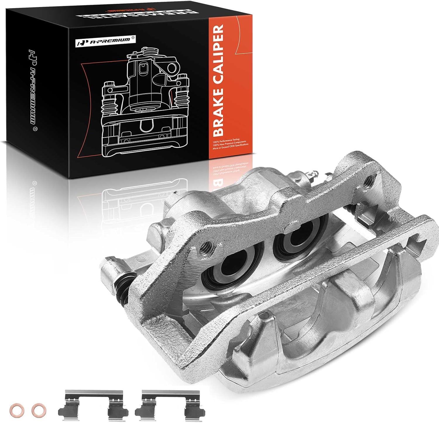 A-Premium Disc Brake Caliper Assembly with Bracket Compatible with Select Ford Models - For Mustang EcoBoost 2015-2018, EcoBoost Premium 2015-2018, V6 2015-2017 - Front Left Driver Side
