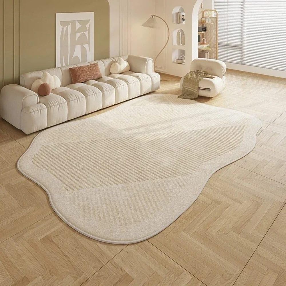 Tapis chambre à coucher crème grand tapis de salon doux 100x160