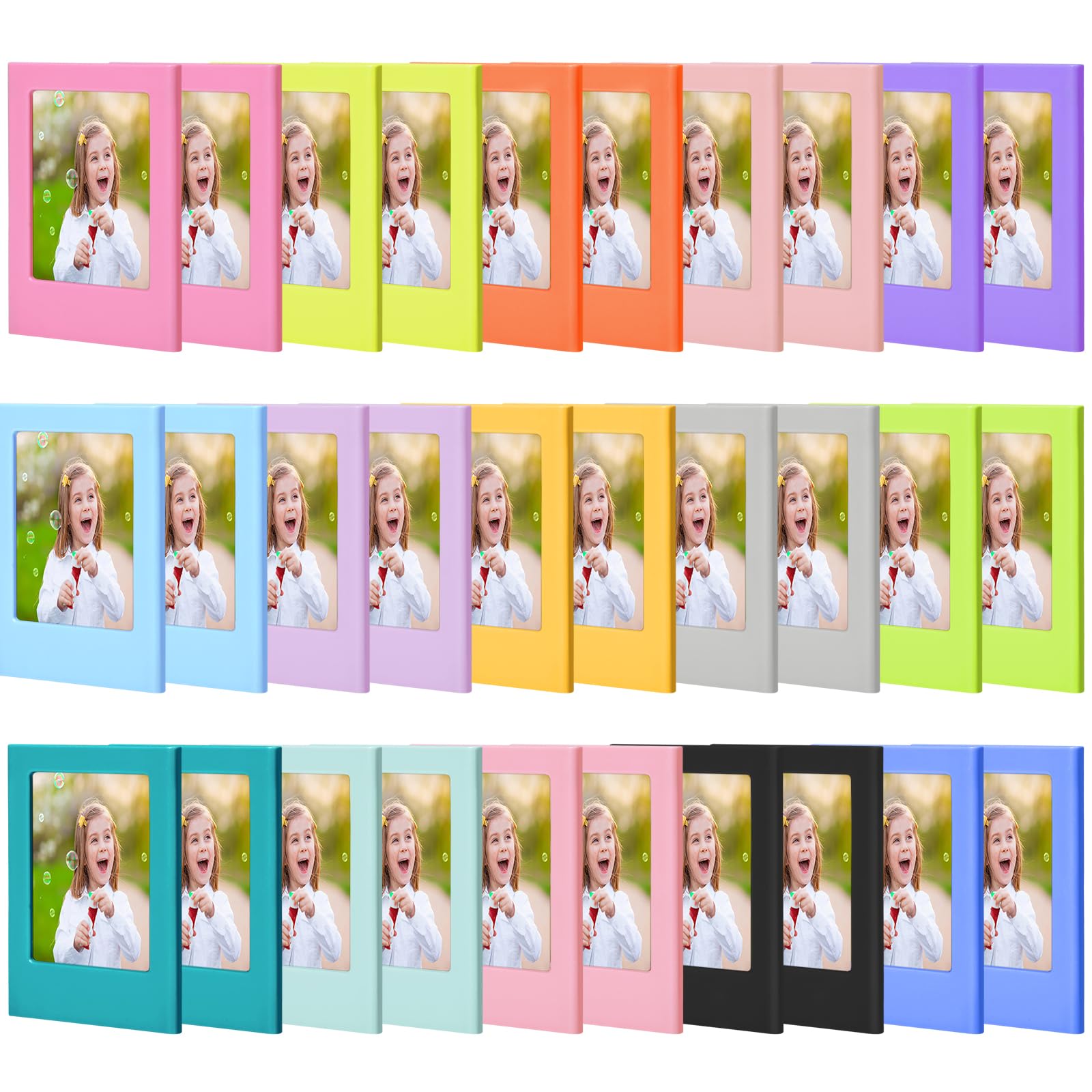 30 Pack Magnetic Photo Frames For Instax Mini Pictures - 15 Colors Fridge Frames - View #9