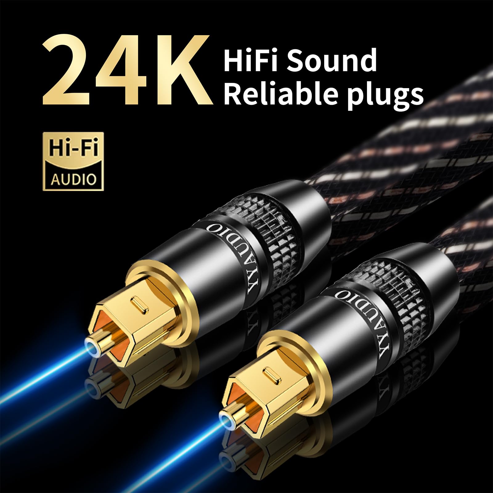 Cavo audio ottico digitale in fibra ottica Toslink S/PDIF, cavo audio surround per TV, PS4, Xbox, CD (1 m)