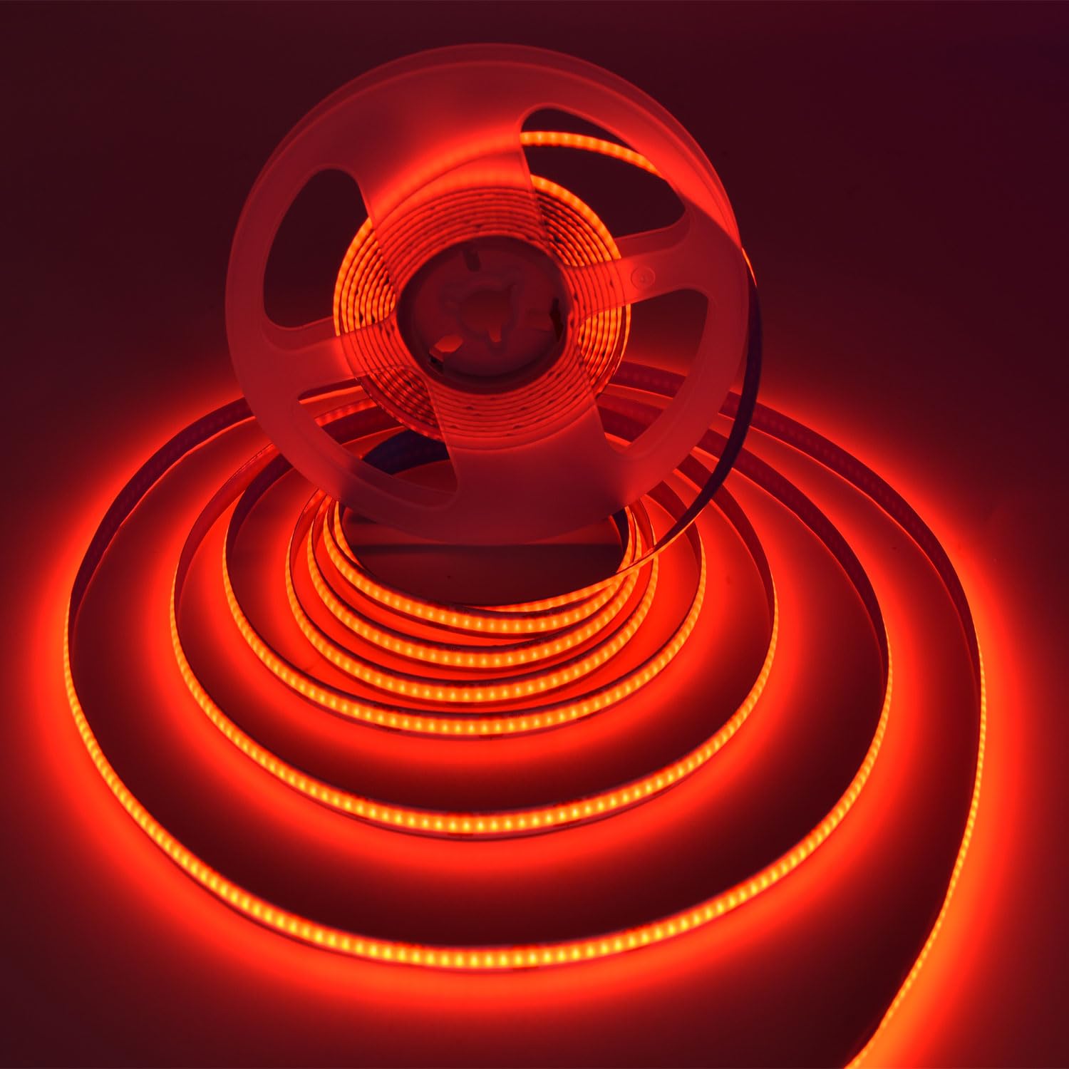 COB Strip Lights, 16.4ft/5m DC12V High Density 1600 LEDs 32000LM Super Bright Dimmable Non-Waterproof LED Strip Tape Light, More Evenly Lighting Than SMD LED Strip Lights (Red)