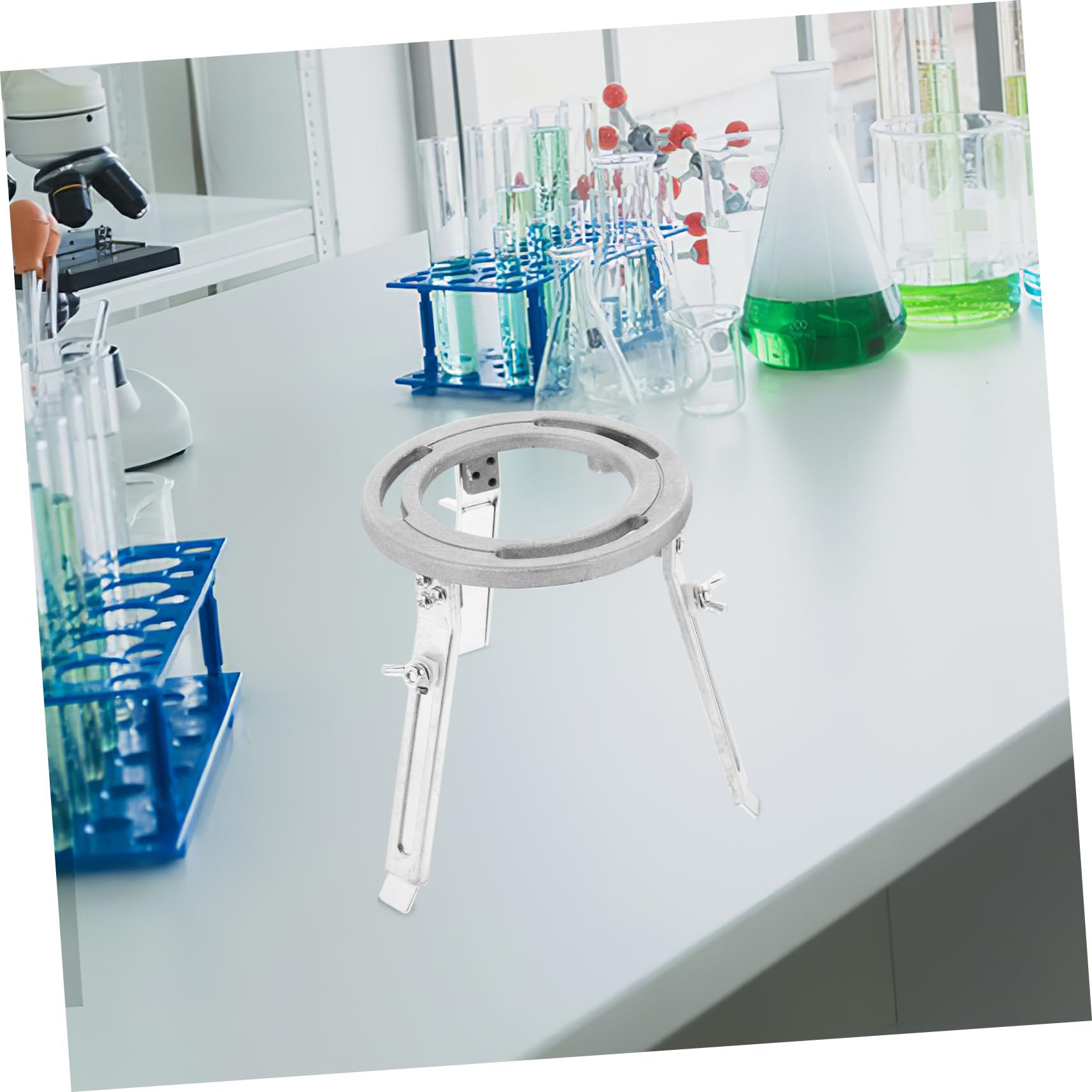 Gatuida Support de Trépied pour Laboratoire en Alliage D'aluminium et Acier Inoxydable, Plateforme Stable Portable, pour Enseignement de Chimie et Expériences