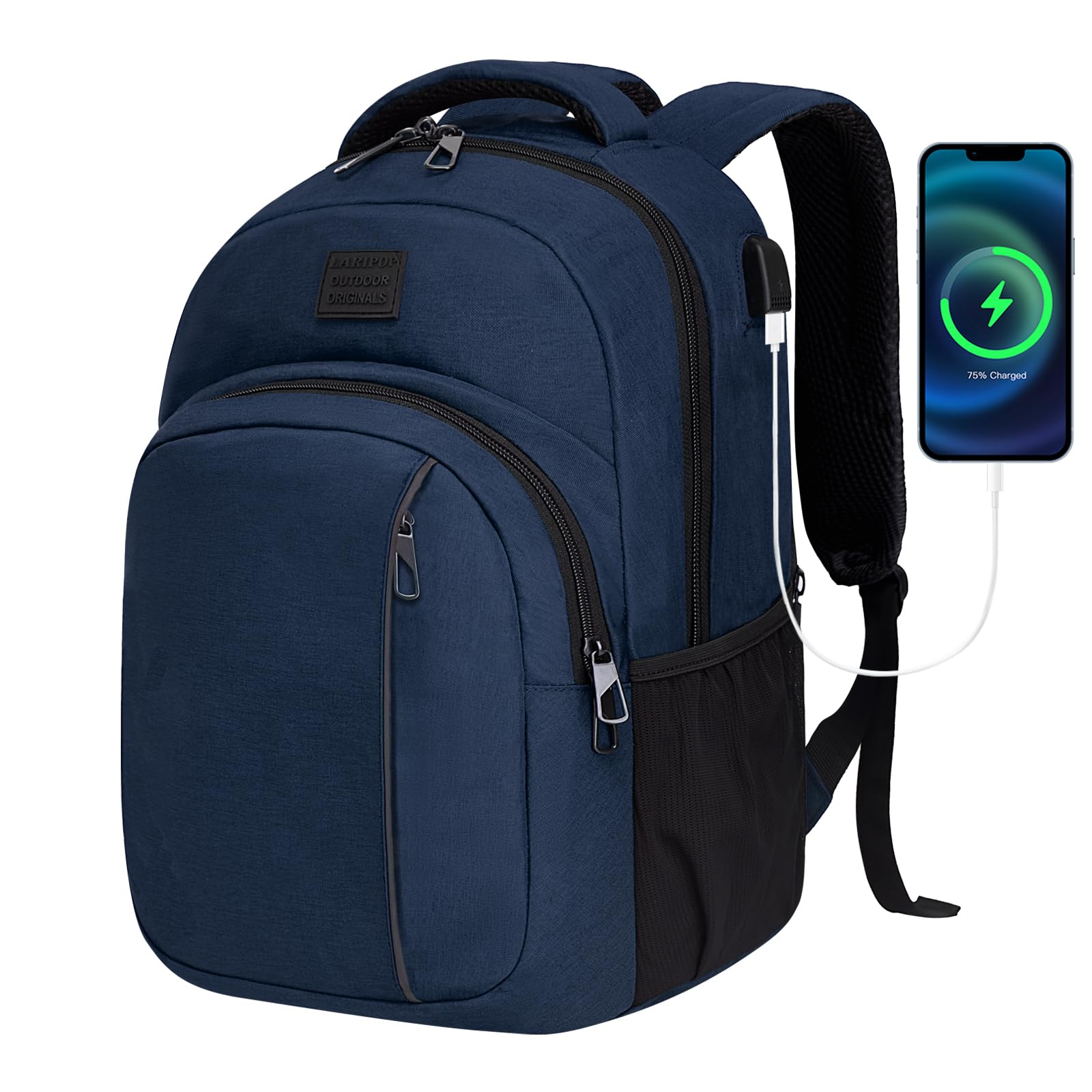 LARIPOP Travel Laptop Backpack,15.6 Inch Business Laptop backpack for Men Women with USB Charging Port,Water-Resistant Laptopack Weekender Daypack for