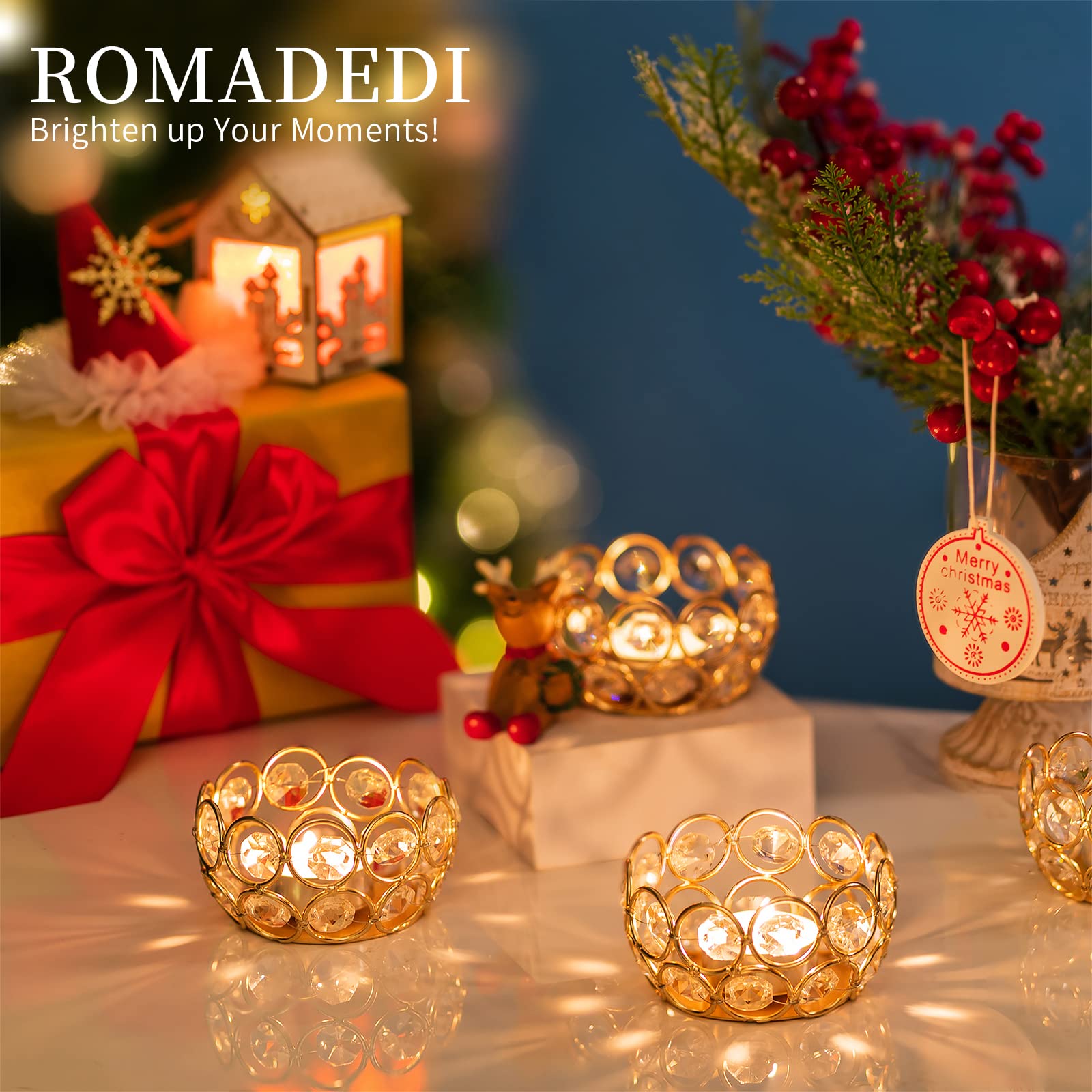 Portacandele In Oro Con Vetro - Candelabri Eleganti Per Eventi E Casa - Foto 9