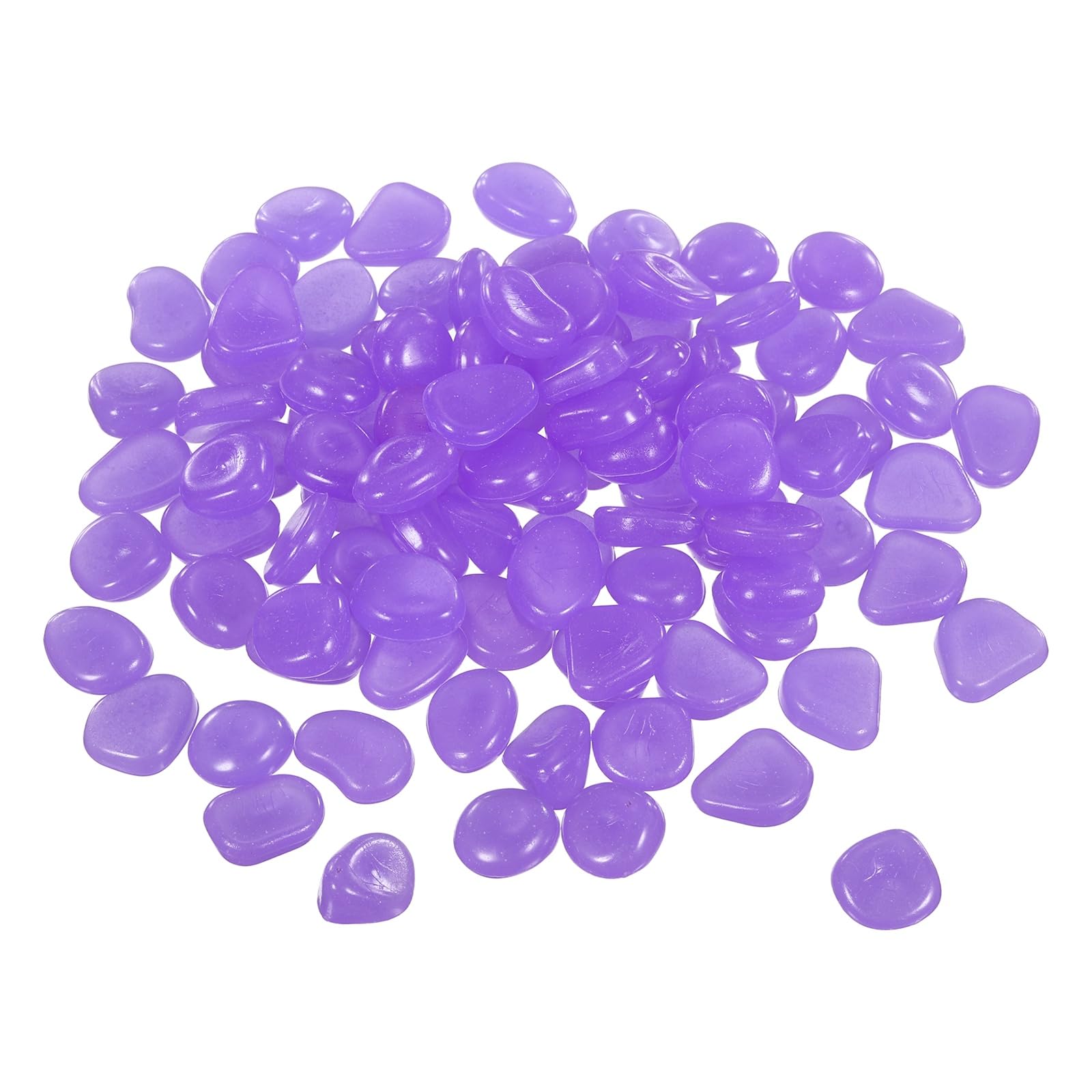 YELARXI Glow in the Dark Stones, Luminous Pebbles Stones Glowing Rocks Decorative Light Up Pebbles 200 Pcs & Violet -Fitting for (Fish Tank/Outdoor Garden Decor/Yard/Walkway)