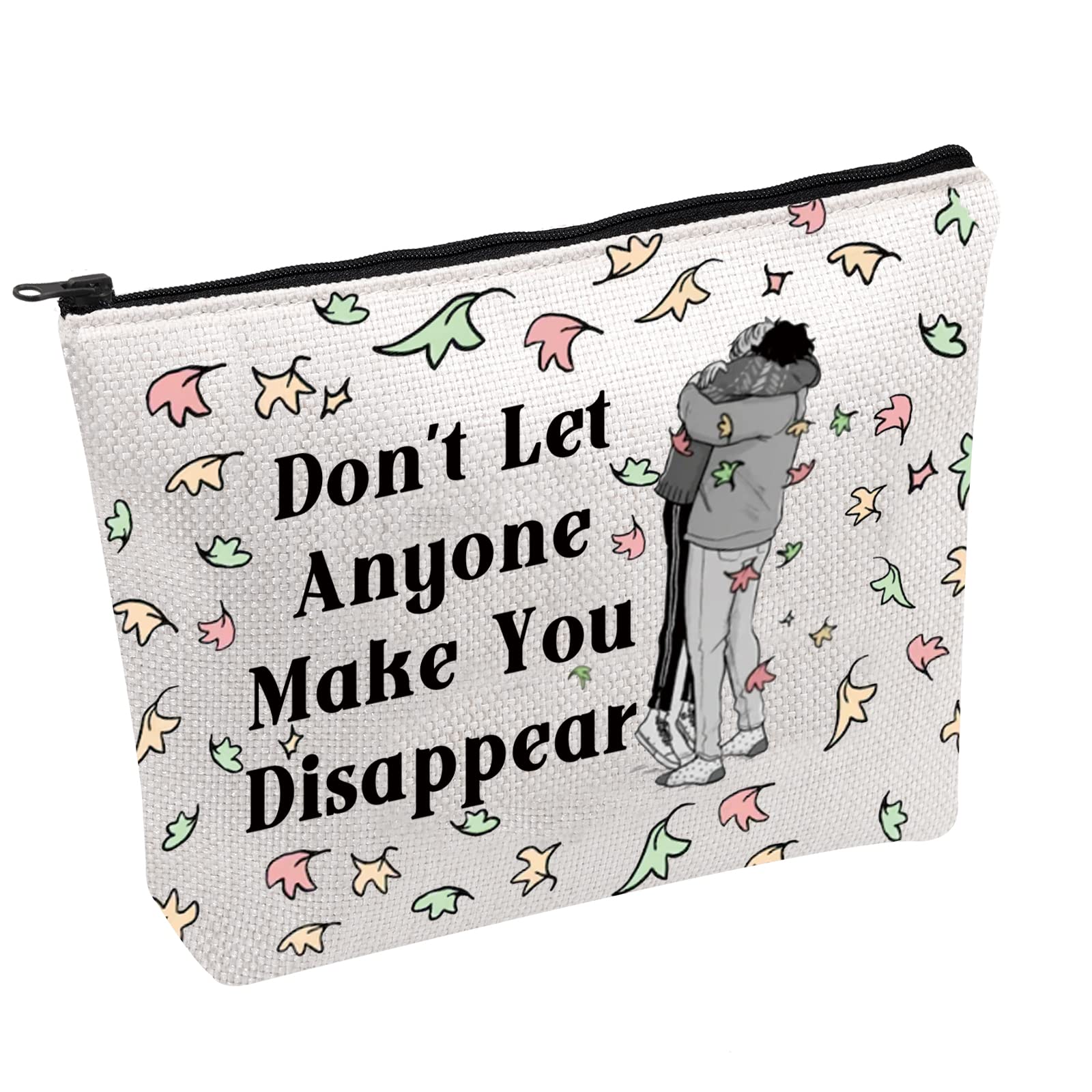 FOTAP LGBTQ Gift Hi Leaves Makeup Bag Heart-stopper Phases Gift Spotify Inspired Gift Nick and Charlie Gift BL Boys Love Gift (Disappear)