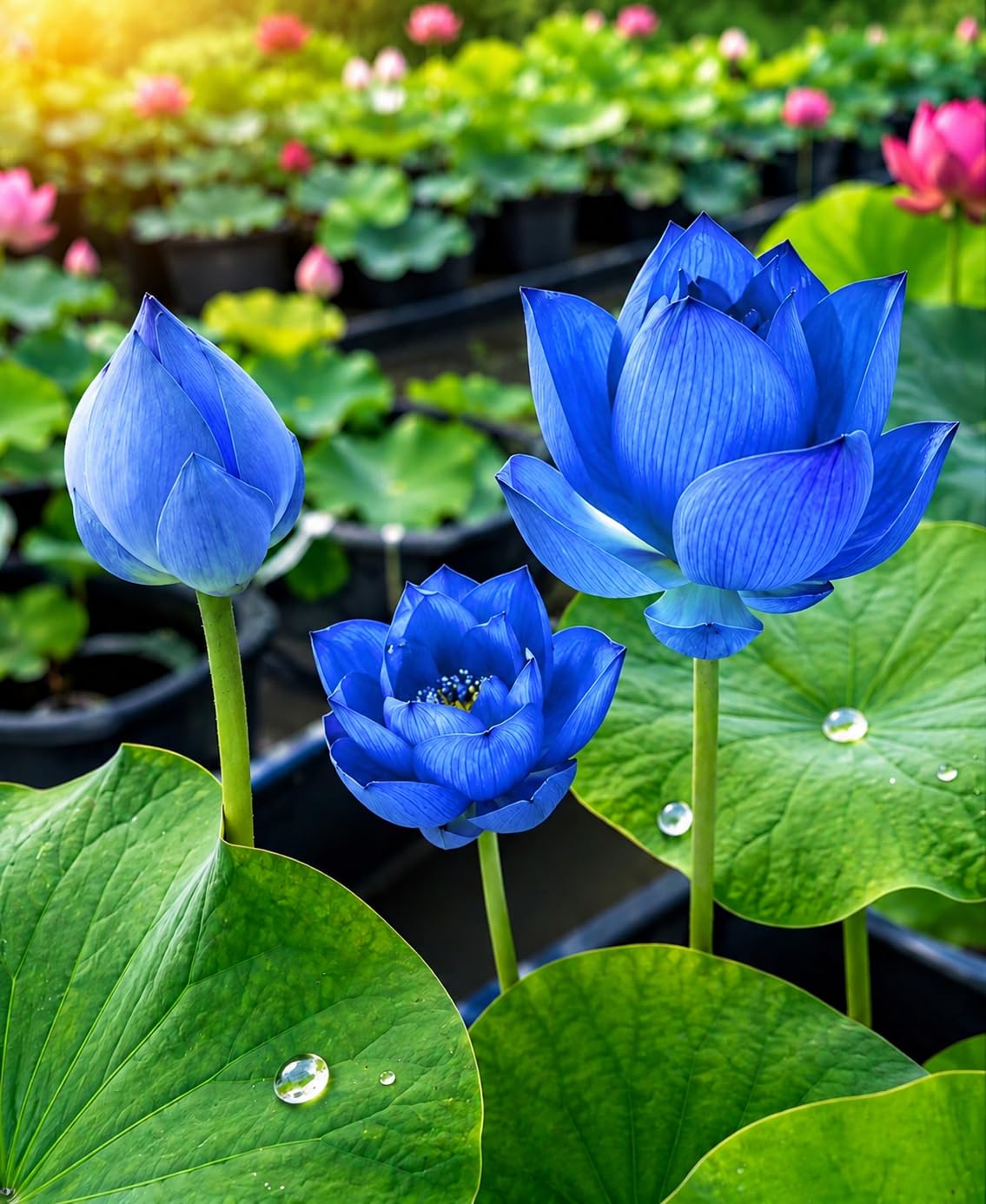 Blue Lotus Tuber Live Plant | Beautiful Big Hybrid Blue Lotus Root for Home Garden, Outdoor & Indoor Water Garden | Premium Flowering Plant-picture-22