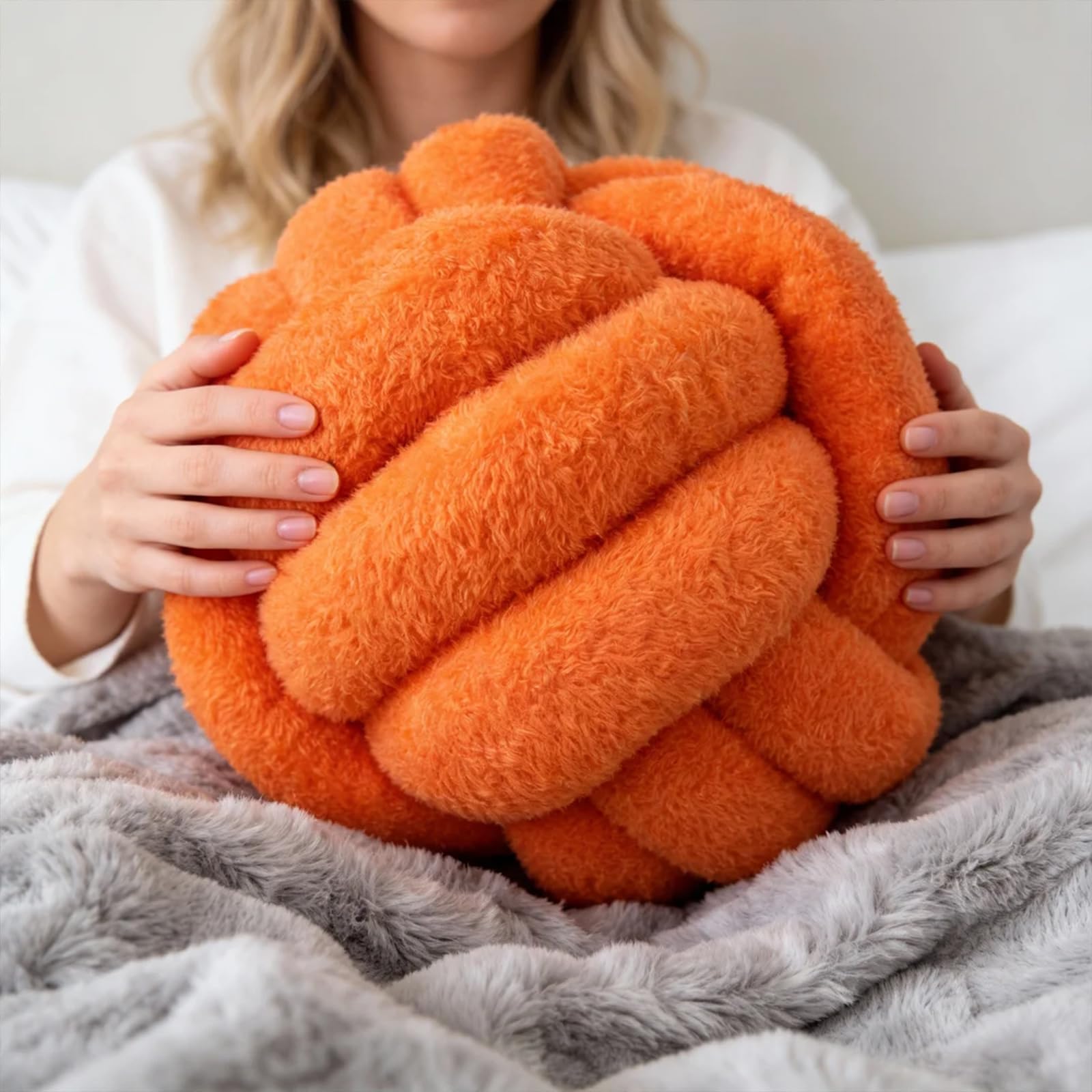 Onechionede Knot Pillow Ball Plush - Decorative Throw Pillows for Bed Relieve Stress Round Knot Cushion for Sofa